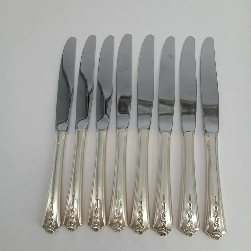 8X BK c1949 SPRING GARDEN Silverplated Butter Forks Holmes Flatware